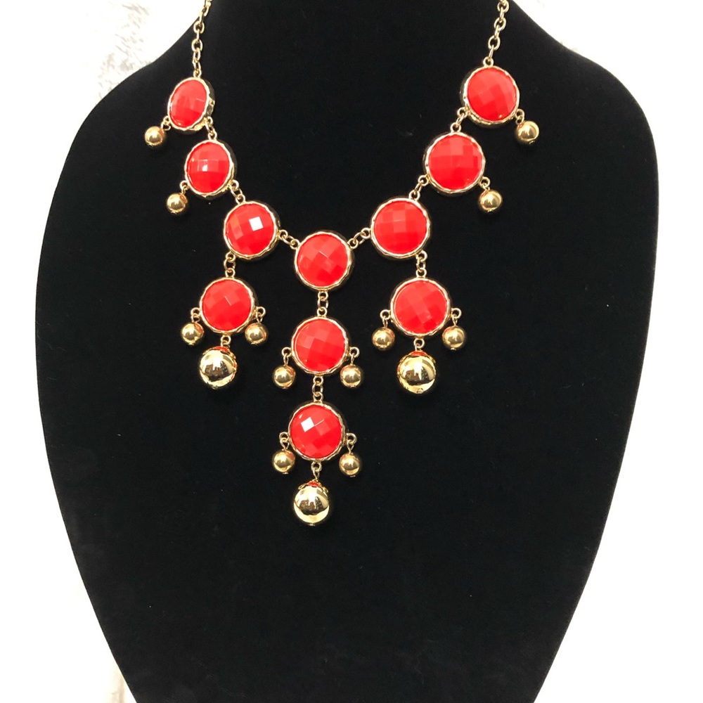 Red/gold bubble necklace